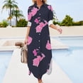thumbnail image 4 of pink elephant Long Sleeved Shirt Dress festival outfit women ladies dresses for women Beachwear Party dresses for women, 4 of 7