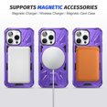 thumbnail image 3 of ELEHOLD for iPhone 13 Case Heavy Duty Rugged Cover with 360° Rotation Foldable Ring Kickstand Support Magnetic Car Mount MagSafe Charging Compatible Shockproof Protective Case,purple, 3 of 8