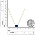 thumbnail image 6 of Gem Stone King 14K Yellow Gold Blue Created Sapphire Pendant Necklace for Women | 2.30 Cttw | Gemstone September Birthstone | Oval 9X7MM | With 18 inch Chain, 6 of 6