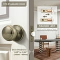 thumbnail image 3 of knobelite (3 Pack) Round Door Knobs Passage Lock Antique Brass for Closet Hallway Passage Handle Keyless Door Knob Set, 3 of 6