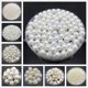 thumbnail image 2 of Perlas de imitación de color blanco marfil de 4 mm a 20 mm, espaciador de perlas redondas, cuentas sueltas para hacer joyas, collares, pulseras, pendientes, accesorios, 2 of 5