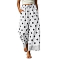 thumbnail image 2 of Elvqul Womens Elastic Waist Pants Winter Vintage Sweatpants with Pockets Polka Dot Bottoms for Women Loose, 2 of 8
