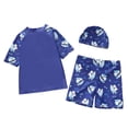thumbnail image 2 of Bellafa Toddler Boys Swimsuit Set Boys' Rash Guard Swimwear Kids UPF 50+ Two Piece Bathing Suit With Swim Trunk and Hat 3-8 Years, 2 of 6