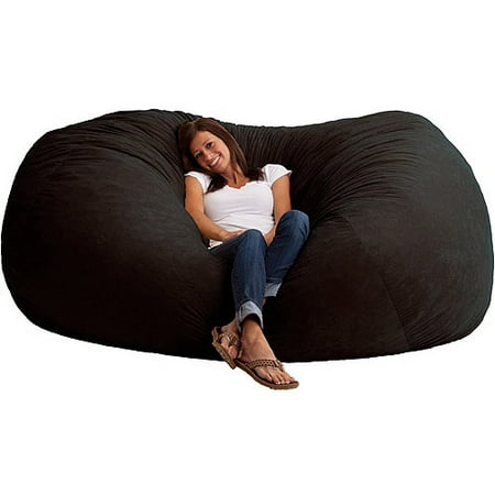 XXL 7' Fuf Comfort Suede Bean Bag, Black Onyx