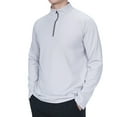 thumbnail image 2 of Hvyesh Men's Quarter Zip Pullover Long Sleeve Athletic Running Shirts Long Sleeve Golf Workout Gym Tshirt, 2 of 10