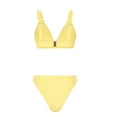 thumbnail image 5 of Womens Bikinis Sexy V Neck Solid Color Strip Pad Bikini Two Piece Swimsuit, 5 of 8