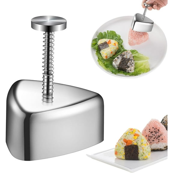 Triangle Onigiri Mold, Stainless Steel Rice Ball Mold Sushi Maker, Classic Triangle Mold Metal Onigiri Maker Sushi Maker for Kids Lunch Bento and Home DIY Kitchen