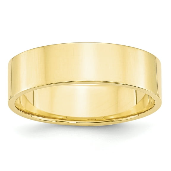 10k Yellow Gold 6mm Lightweight Flat Band Size 12