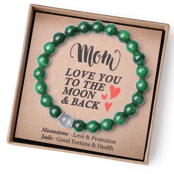 THEMEROL Mothers Day Gifts from Daughter Son Jade Bracelet Gifts for Mom Birthday Great Mothers Day Presents Mama Gift Unique Crystal Bracelet