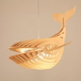 thumbnail image 5 of Arturesthome Whale Wood Hanging Pendant Light Whale Hanging Lamp Contemporary 1 Light Wooden Pendant Lighting Art Deco Hanging Light Woodcraft Japanese Style Fish Hanging Lamp, 5 of 13