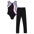 thumbnail image 3 of Zaldita Kids Girls Ballet Gymnastics Outfits Sleeveless Dance Leotard Top with Leggings 2Pcs Gym Leopard 10, 3 of 7