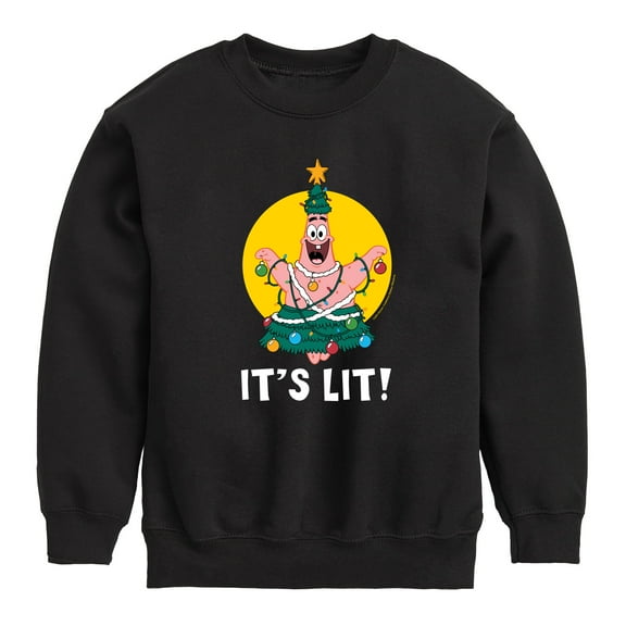 SpongeBob SquarePants - Patrick It's Lit - Toddler And Youth Crewneck Fleece Sweatshirt