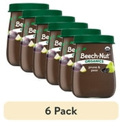 (6 pack) Beech-Nut Organics Stage 2 Organic Baby Food Prunes & Pears, 4 oz Jar