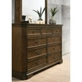thumbnail image 5 of Roundhill Furniture Maderne Traditional Wood 9-Drawer Dresser with Mirror, Antique Walnut Finish, 5 of 6