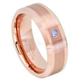 thumbnail image 1 of Rose Gold Plated Tungsten Ring - 0.07ct Solitaire Tanzanite Ring - Personalized Tungsten Wedding Ring - Custom Made December Birthstone Ring TN732BS, 1 of 1