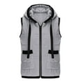 thumbnail image 5 of larppty Womens Puffer Vest Sleeveless Casual Loose Fit Winter Warm Lightweight Stand Collar Down Jacket Coats Outwear (Grey, XXL), 5 of 9