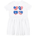 thumbnail image 3 of Inktastic Fourth of July American Flag Hearts Girls Toddler Dress, 3 of 5
