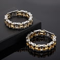 thumbnail image 2 of Biker Chain 14K Yellow Gold Bracelet Mens Bracelet Link Chain Motorcycle Bicycle Style Bracelets Fashion Punk Bangles Jewelry, 2 of 8
