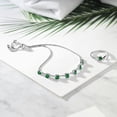thumbnail image 3 of Gem Stone King 3.37 Cttw Green Nano Emerald Ring and Bracelet Jewelry Set for Women | 925 Sterling Silver | Gemstone May Birthstone | Heart Shape 4MM | Round 4.5MM | Size 7, 3 of 3