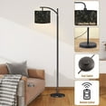 thumbnail image 5 of Arc Floor Lamps Abstract dark brown marble pattern grey inclusions Fluid art ceramic Modern LED Adjustable Lampshade Standing Light for Living Room Reading Bedroom Office, 5 of 5