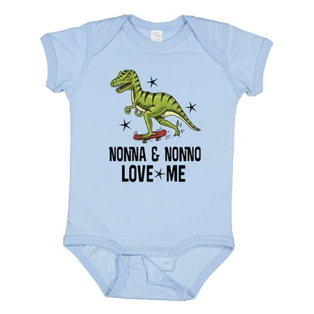 

Inktastic Nonna and Nonno Love Me Dinosaur Gift Baby Boy Bodysuit