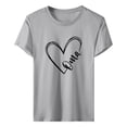 thumbnail image 4 of LQCMBYF Women Shirts Oma Women's Love Letter Printed Shirt Short Sleeved Round Neck T Shirt Fashion Top Lightweight Soft Casual Summer Clothing Clothes Women's T-Shirts (Gray,XXL), 4 of 4