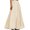 Apricot M, variant on Women Skirt Elastic High Waist Pleated Maxi Skirt Solid Color A-Line Ankle-Length Skirt Large Hem Long Skirt Work Leisure Wear