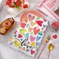 thumbnail image 4 of qefuia Valentine Kitchen Towel Watercolor Hearts Dish Towels 18 x 26 Inch Watercolor Love Heart Hand Drying Tea Towel for Wedding Anniversary Cooking Baking, Set of 2, 4 of 6