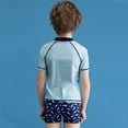 thumbnail image 4 of Boys Rash Guard Set Short Sleeve Swim Shirt Quick Dry Swimwear Trunks 2 Piece Bathing Suit Swimsuits Blue, 8 Years, 4 of 7