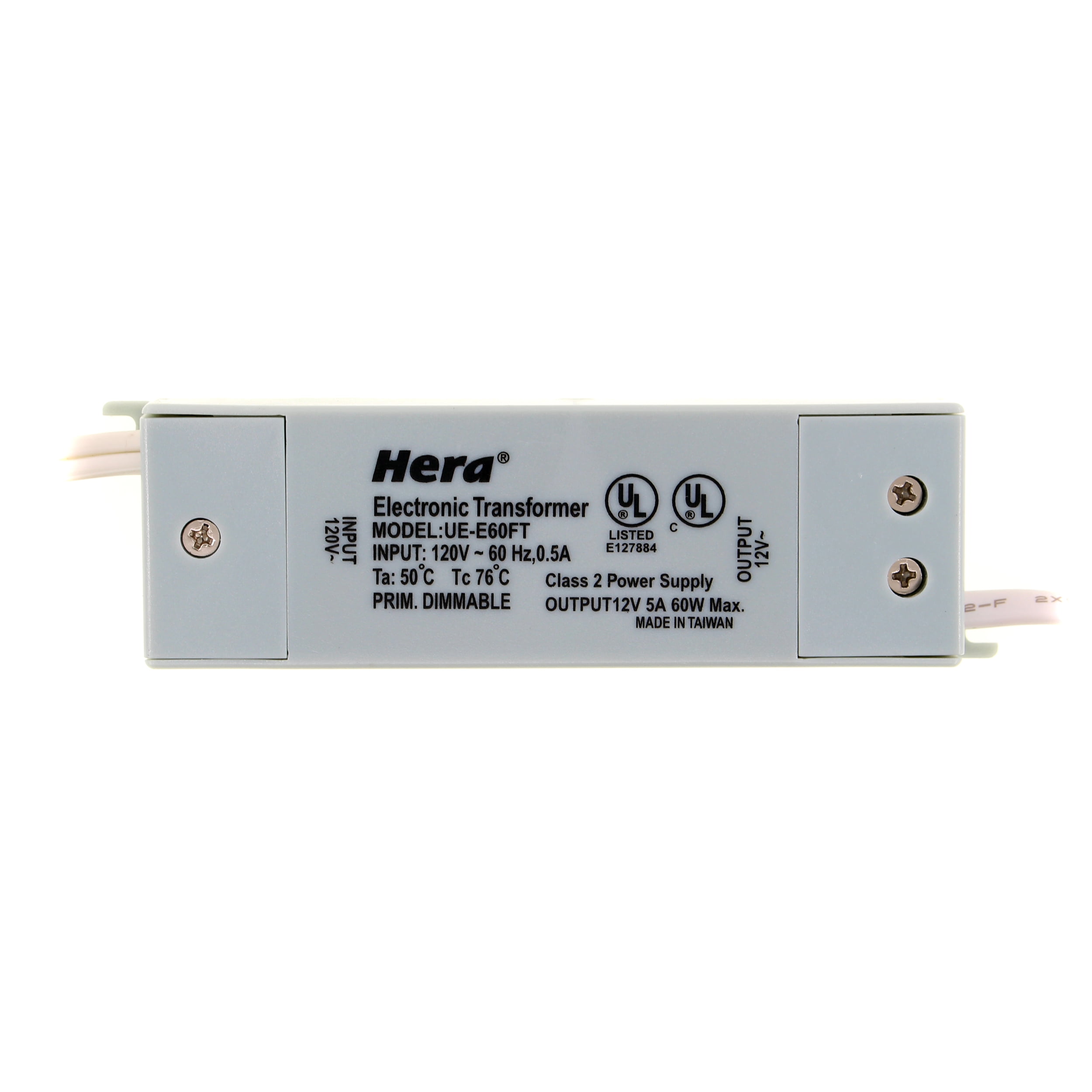 HERA UEE60FT Dimmable Electronic Low Voltage Transformer, 120VIn, 60W