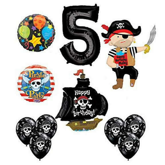 Mayflower Products Pirate 5th Birthday Party Supplies Balloon Bouquet Decorations