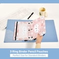 thumbnail image 5 of 2 Pack Pencil Bag 9.84x6.1 Inch 3-Ring Page Turning Folder Zipper Pencil Case Pencil Bag Page Turning File BagPink Cat, 5 of 6