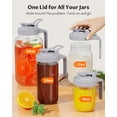 thumbnail image 3 of GOSCHE Mason Jar Pour Spout Lid Flip Cap Airtight Wide Mouth Mason Jar Lids with Handle for Drinks Milk Coffee Leak Proof 2 Pack Black Gray, 3 of 8