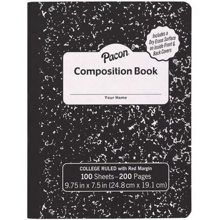 Pacon-2PK Pacon Marble Hard Cover Wide Rule Composition Book - 1 Subject(S) - 100 Sheets - 200 Pages - Wide Ru