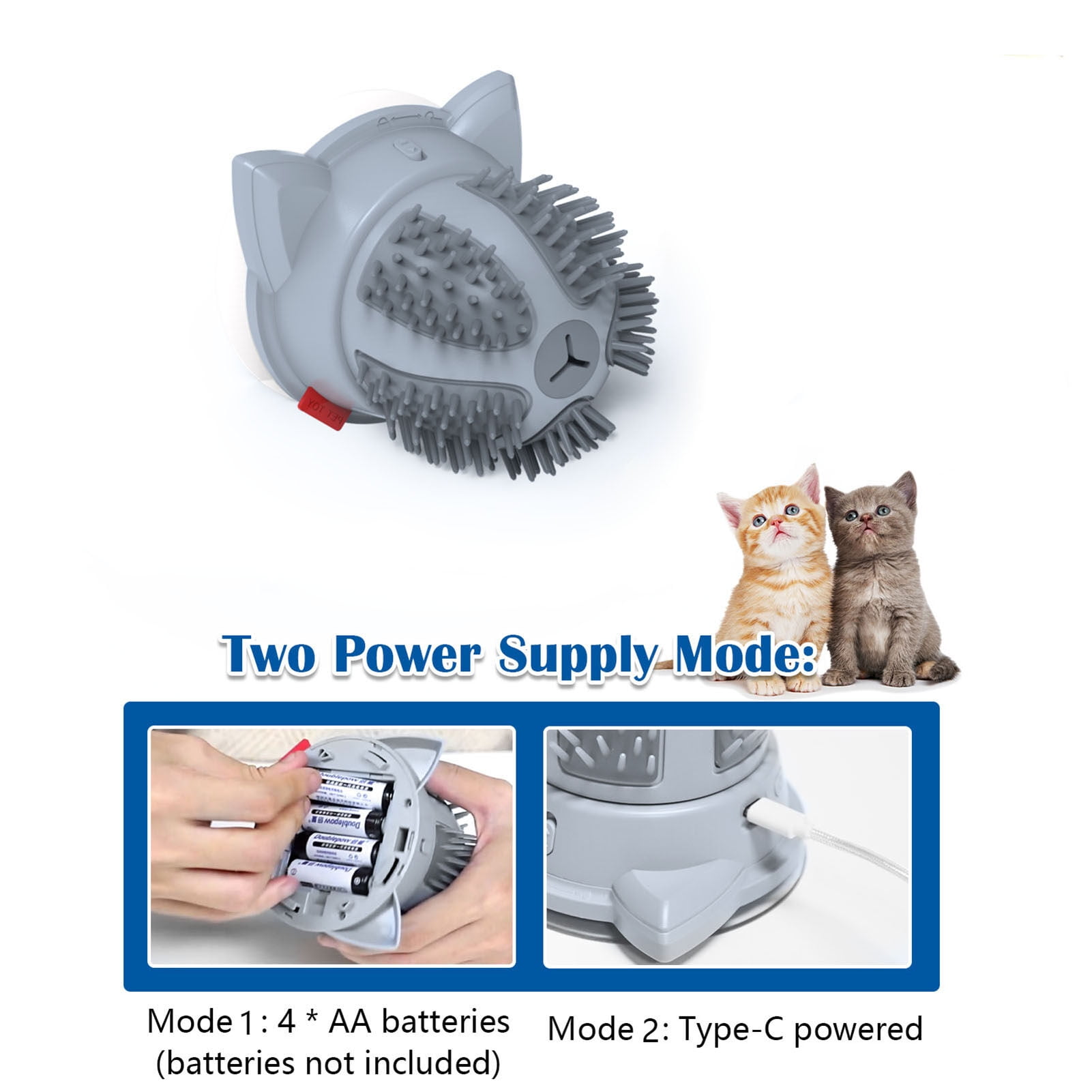 Mixfeer Automatic Cat Self Groomer Smart Cat Massager Rotating Self Cleaming Brush Comb with Light Catnip Cat Interactive Toy