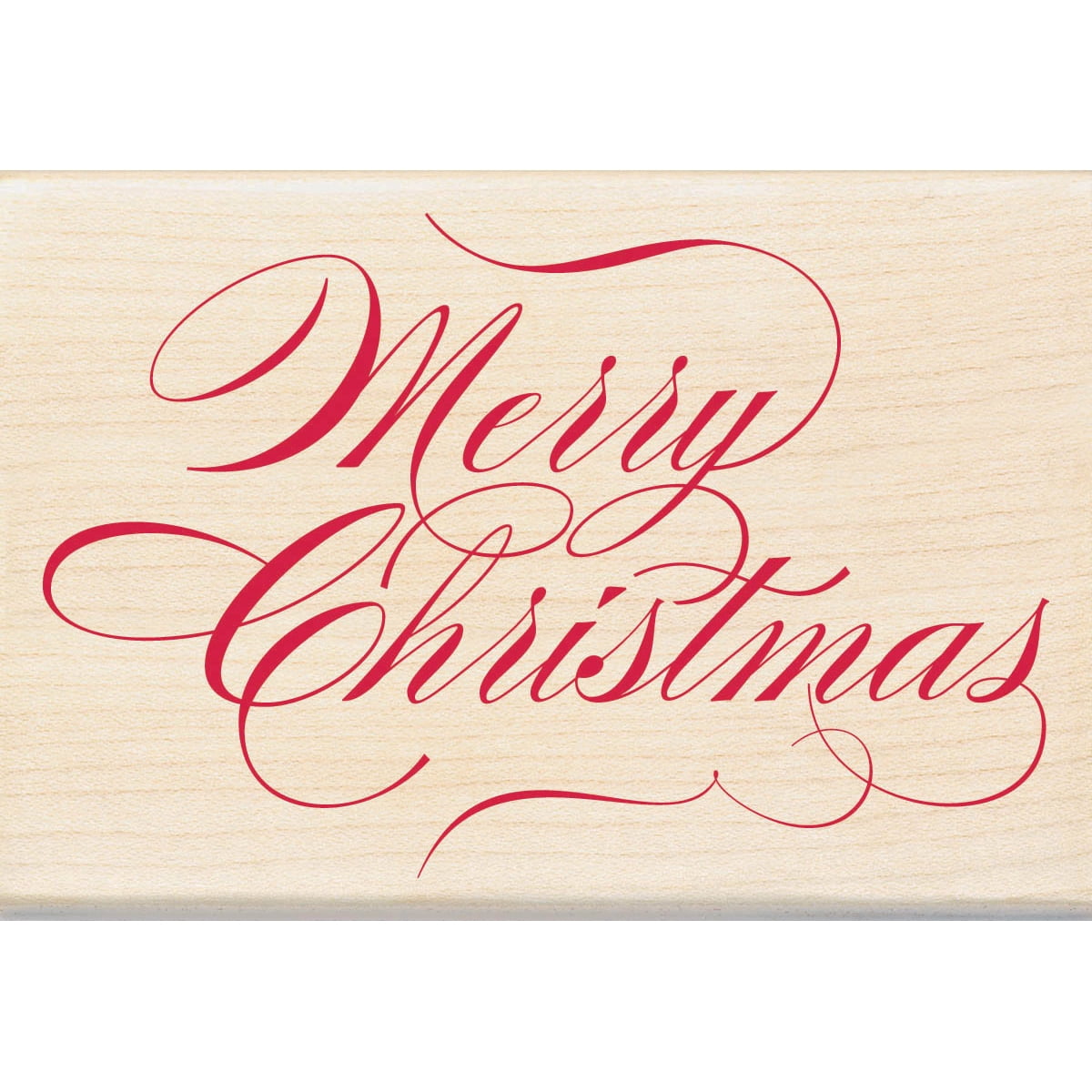 Inkadinkado Christmas Mounted Rubber Stamp, Merry Christmas