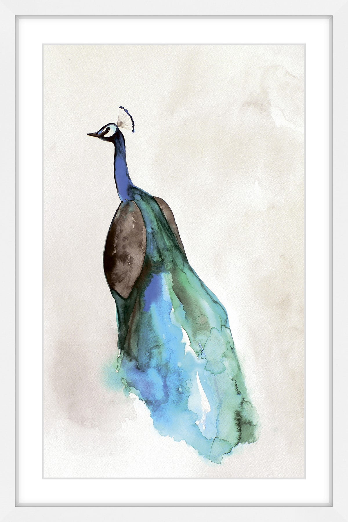 "Peacock Back" Framed Painting Print