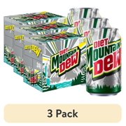 (3 pack) Diet Mountain Dew Citrus Soda Pop, 12 fl oz, 24 Pack Cans