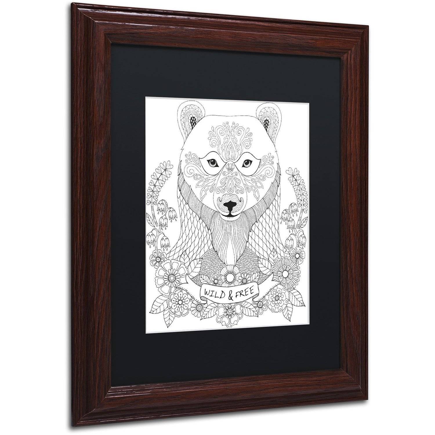 Trademark Fine Art "Animals 4" Canvas Art by Hello Angel, Black Matte, Wood Frame