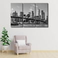 thumbnail image 4 of TISHIRON 3PCS Framed Canvas Wall Art Set,60"x40" Black and White New York Brooklyn Bridge Canvas Art Decor, 4 of 7