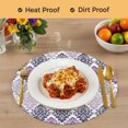 thumbnail image 4 of Purple Boho Flowers Round 13 Inch Placemats Set of 4, Modern Luxurious Geometric Floral HeatResistant Non Slip Place Mats for Dining Table, Wipeable Braided Kitchen Table Mats for Housewarming, 4 of 9