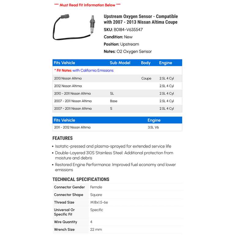 o.nemsan_ページ Motorsport Auto - The Z Store - Replacement Oxygen Sensor