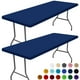 thumbnail image 1 of Mantel Moosfor Spandex, paquete de 2 unidades, para mesa rectangular de 6 pies, color azul marino, 1 of 9