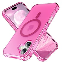 ELEHOLD Case for iPhone 16 Plus, Shockproof Magnetic Matte Case with Wireless Charging Support,Rose