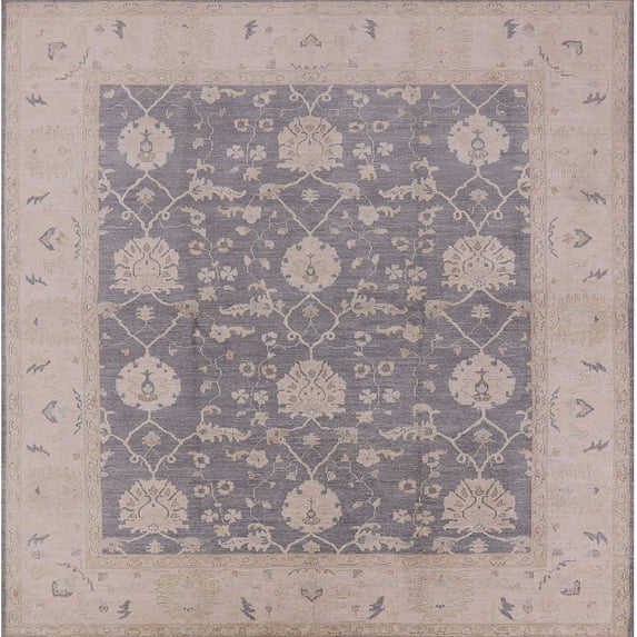 Ahgly Company Machine Washable Indoor Square Industrial Modern Rose Dust Purple Area Rugs, 3' Square