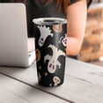 thumbnail image 4 of 20oz Tumblers Halloween Ghosts Pumpkins and Stars Stainless Steel Vacuum Insulated Double Wall Travel Tumbler Cups Mug with Lid and Straw,Cleaning Brush for Cold & Hot Drinks, 4 of 7