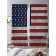 thumbnail image 4 of Red American Flag Sheer Curtains 84 Inch Length 2 Panels Set, Semi Transparent Voile Rod Pocket Curtains for Living Dining Room Bedroom Drapes White Stripe Vintage US Flag Starts, 4 of 6
