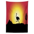 thumbnail image 3 of Ambesonne Ostrich Tablecloth Rectangular Table Cover, Running Animal Silhouette, 60"x84", Dark Coral Yellow Black, 3 of 4
