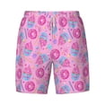 thumbnail image 4 of Lsque Mens Swim Trunks Pink Donuts Pattern - Bathing Suit Compression Liner - Beach Swim Shorts Swimwear - (S-3XL) - Stretch Quick Dry -Medium, 4 of 9
