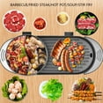 thumbnail image 5 of 2 in 1 Portable Electric Non-Stick Grill Hot Pot BBQ Grill Soup Shabu Pot Barbecue 2200W Black, 5 of 19